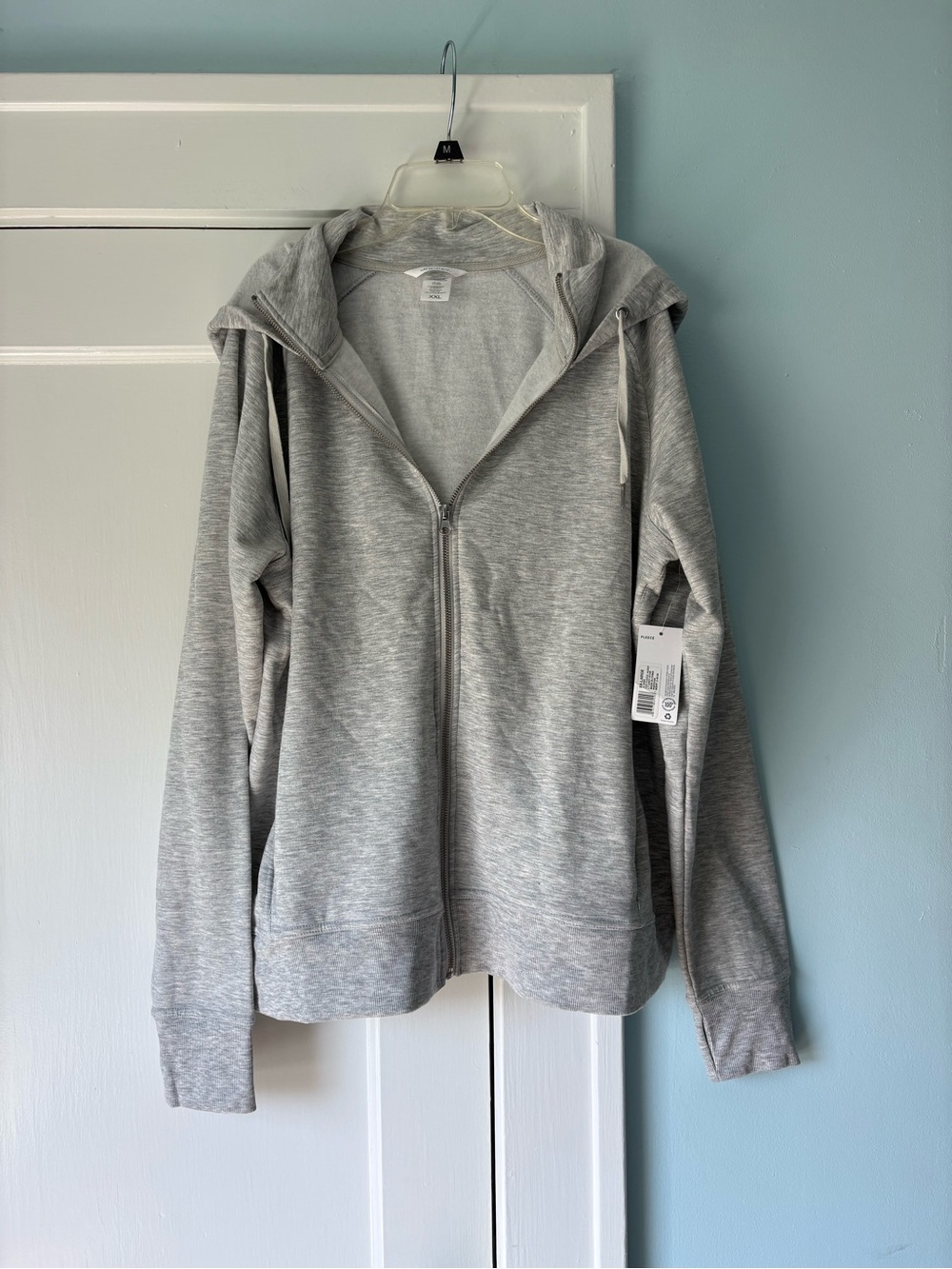 NWT Jockey Cozy Fleece Hooded Active Jacket Heather Gray Cozy Athleisure Fall